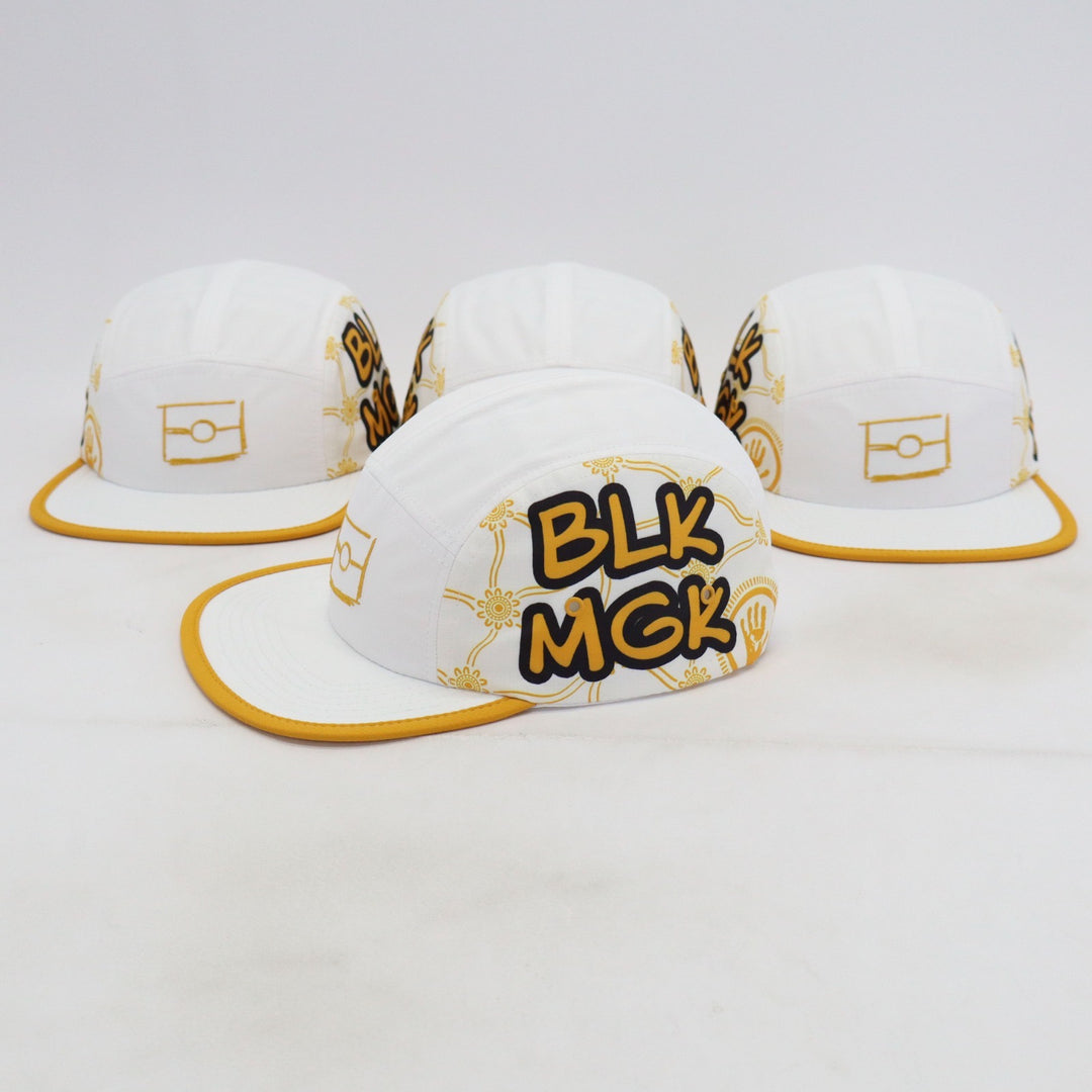 BLK MGK Running Hat 👣 White & Gold