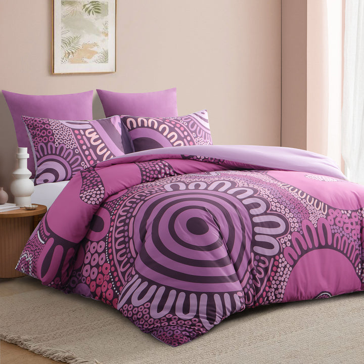 Quilt Cover Set- Waterways: Pink
