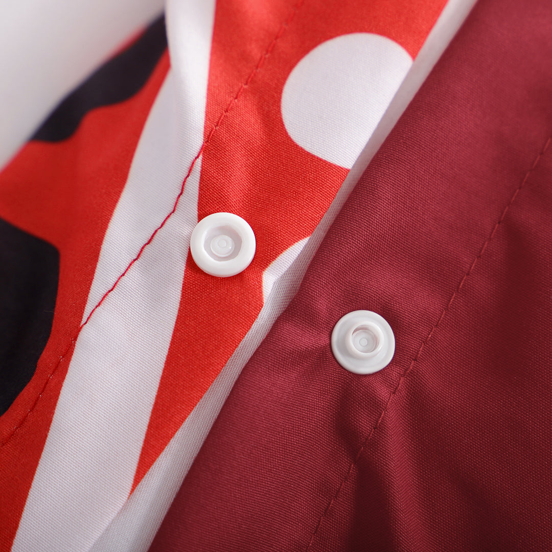 Quilt Cover Set- Waterways: CHERRY RED