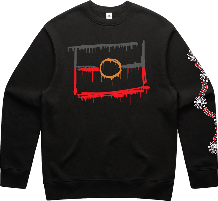 Graffiti Flag Drip - Crew Jumper