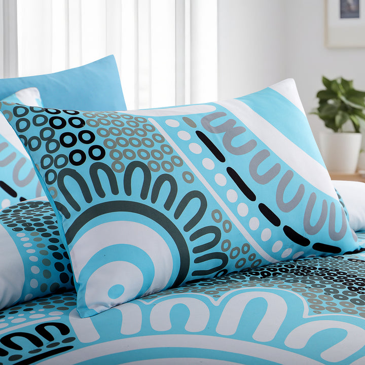 Comforter Set: Wiradjuri Walkabout- Cool Water