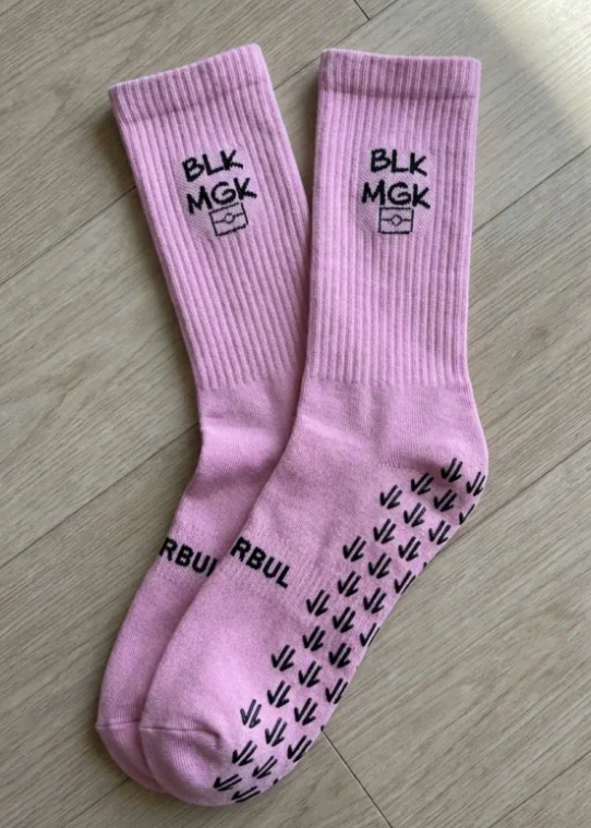 BLK MGK Grip Socks - Pink/Black