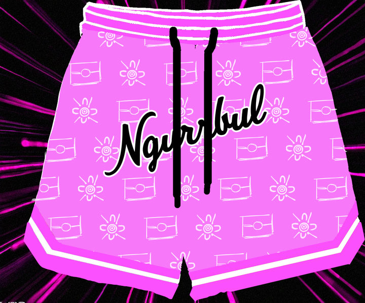 Basketball Shorts- Pink & White