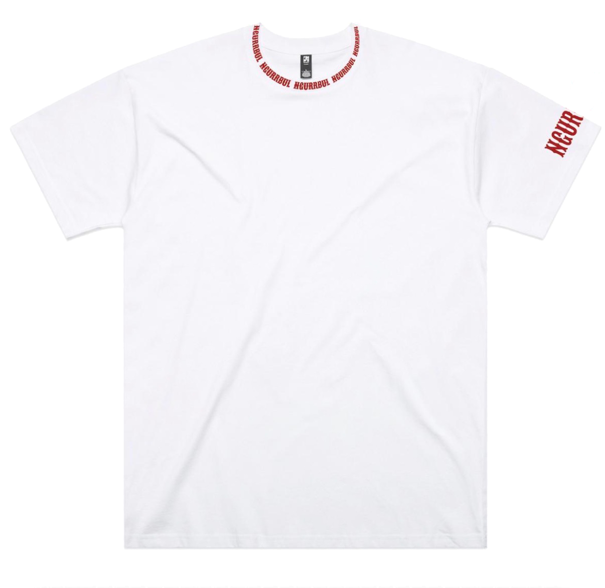 Ngurrbul Heavy- White, Red Text