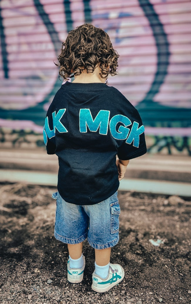 Kids BLK MGK Heavy Tee Blue, back
