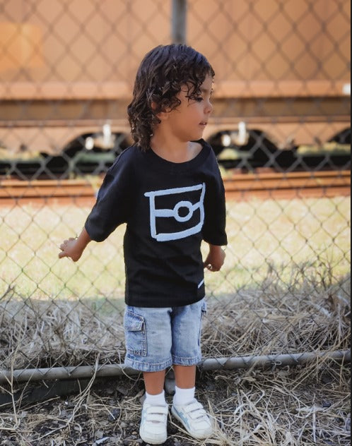 Kids BLK MGK Heavy Tee Blue, side