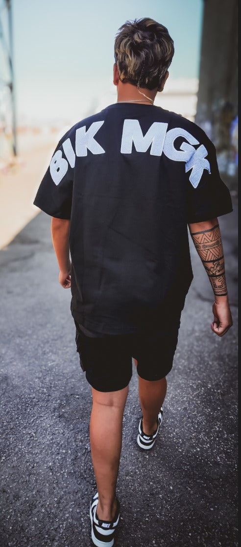 BLK MGK Heavy Tee Blue, back view