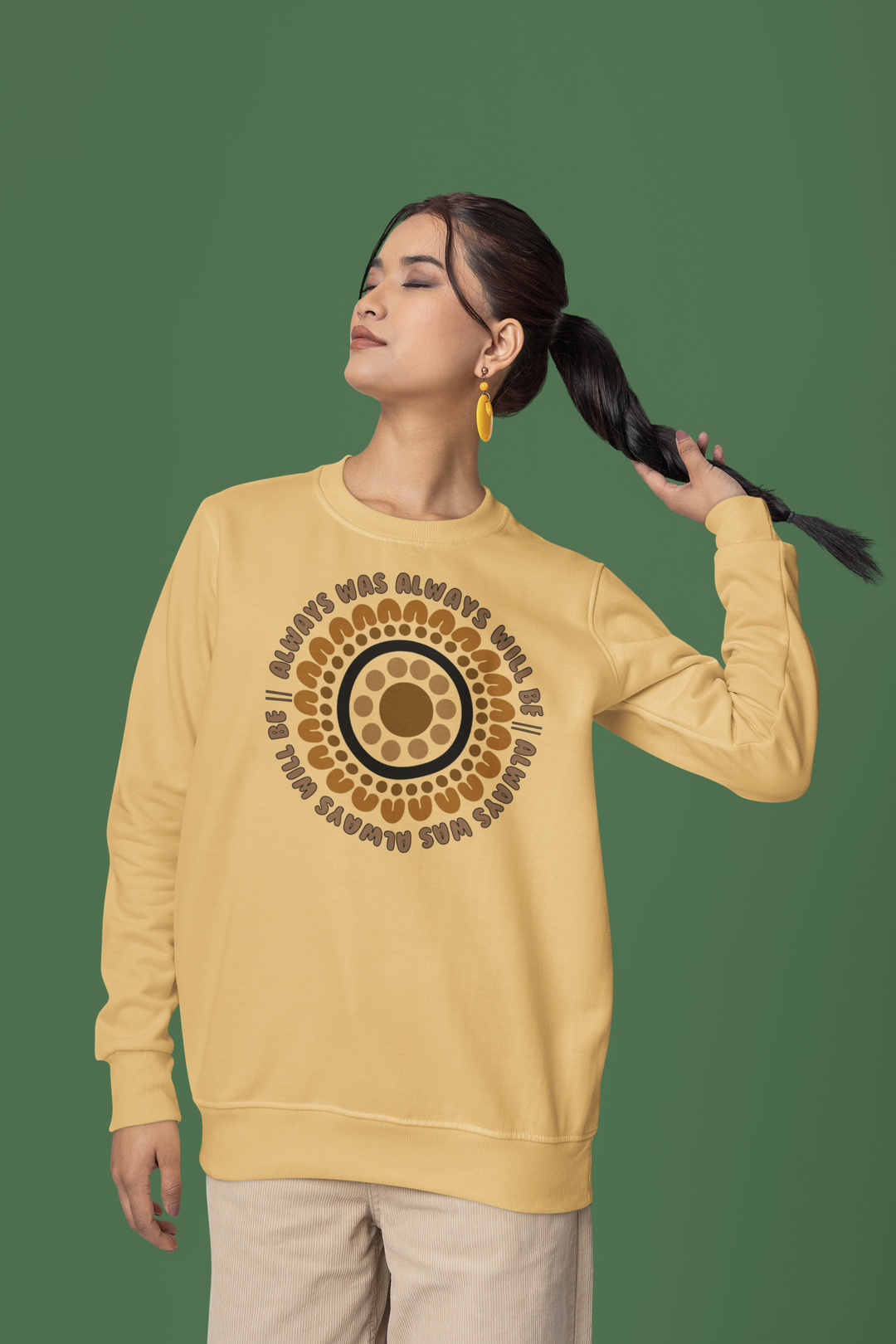 Always Was Puff Printed Jumper- Fawn