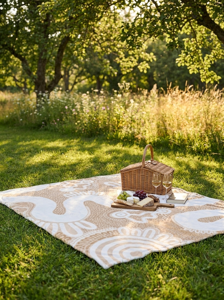 Sand Waterways Flannel Blanket