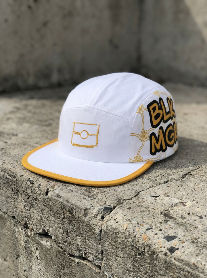 BLK MGK Running Hat 👣 White & Gold