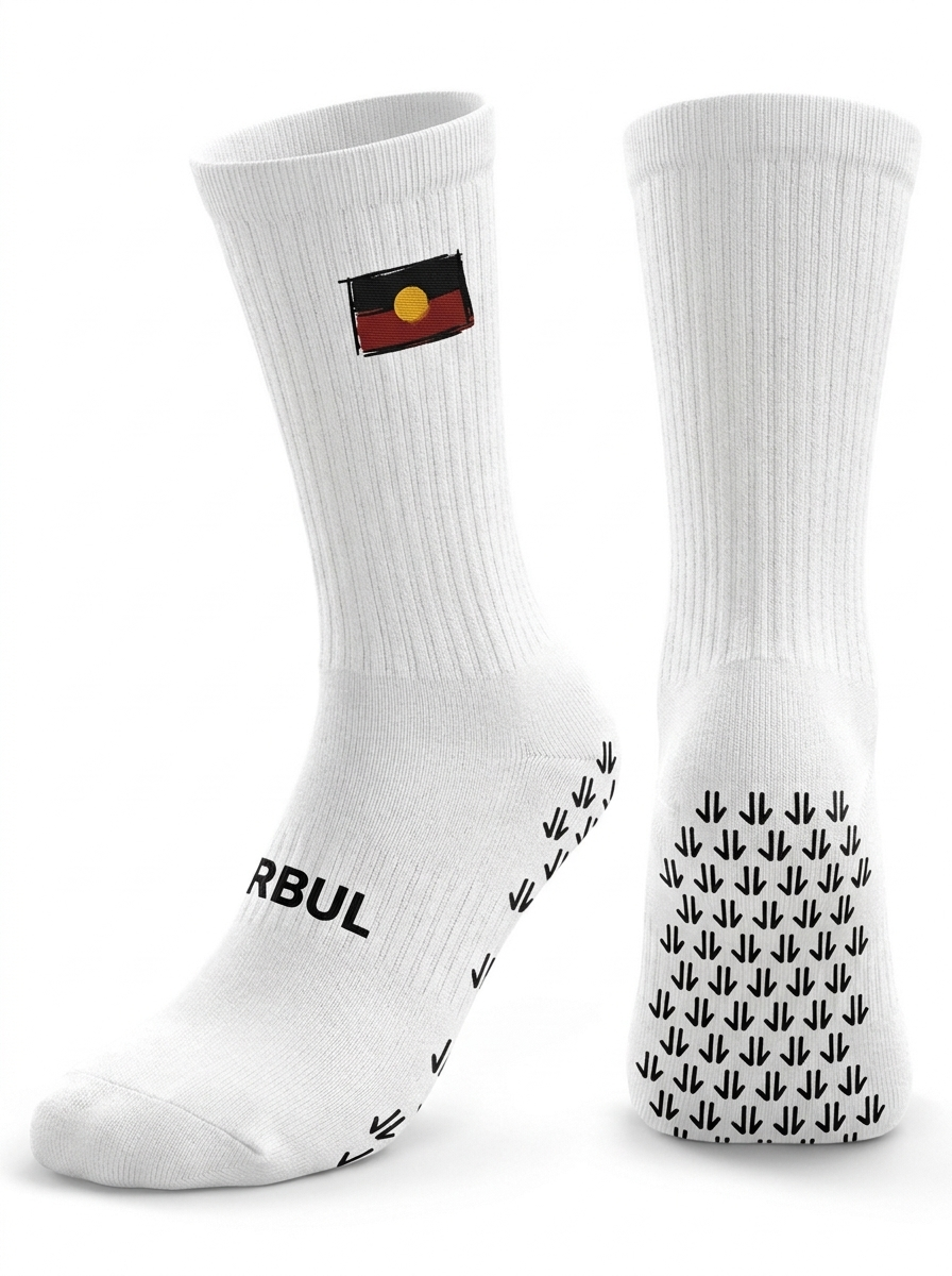Splash Logo Grip Socks - White