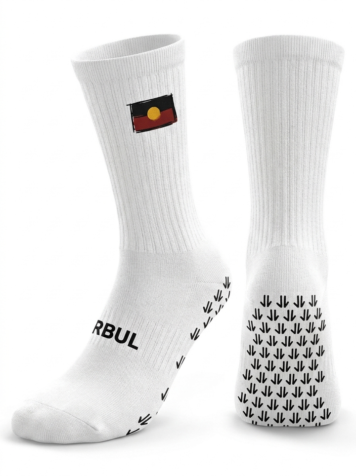 Splash Logo Grip Socks - White